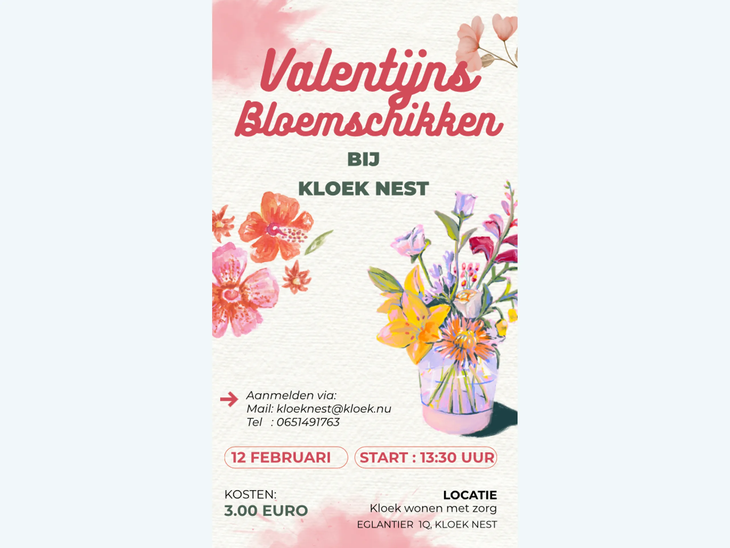 Afbeelding voor activiteit: Valentijns bloemschikken