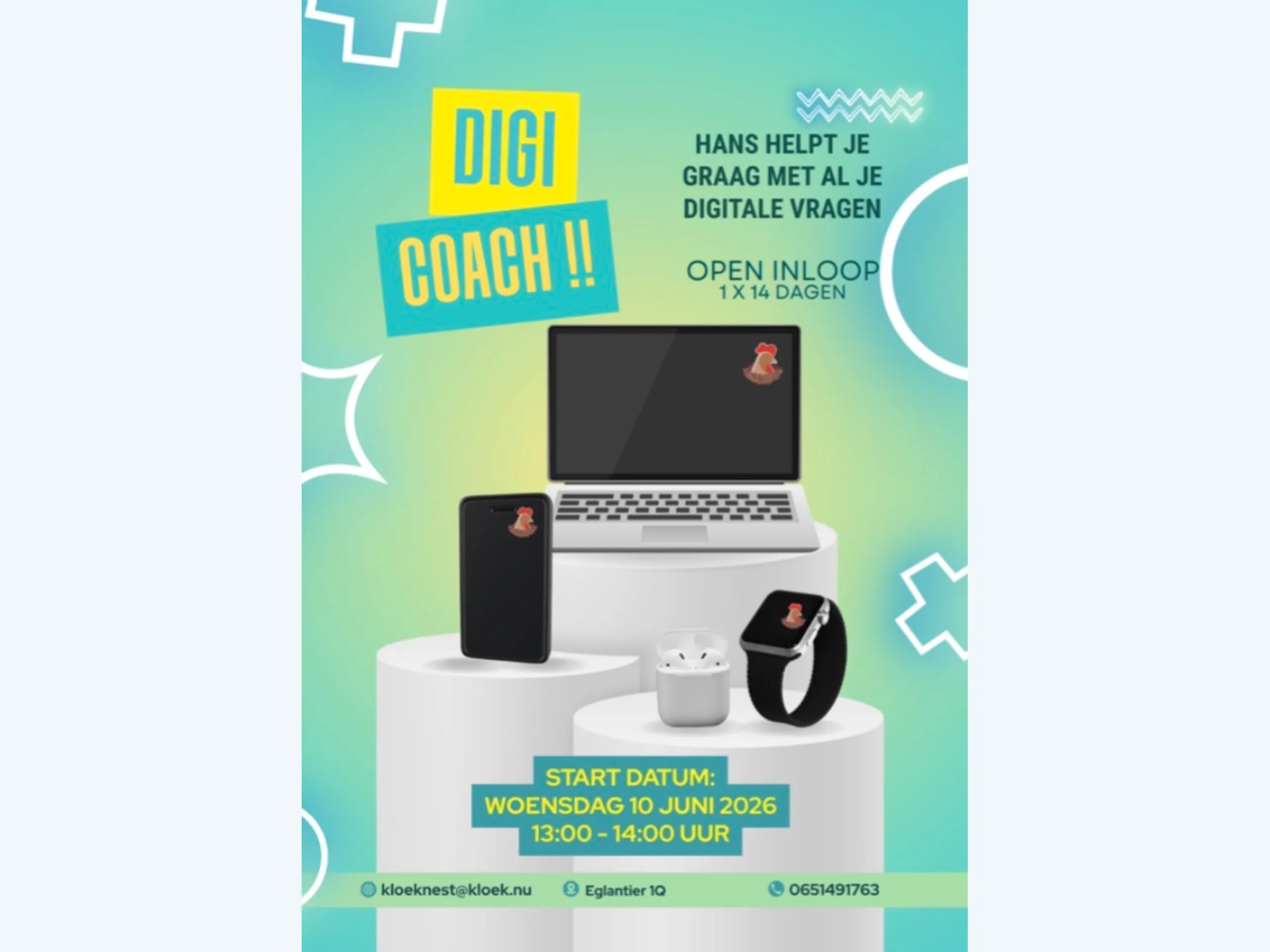 Afbeelding voor activiteit: digi coach bij kloek nest