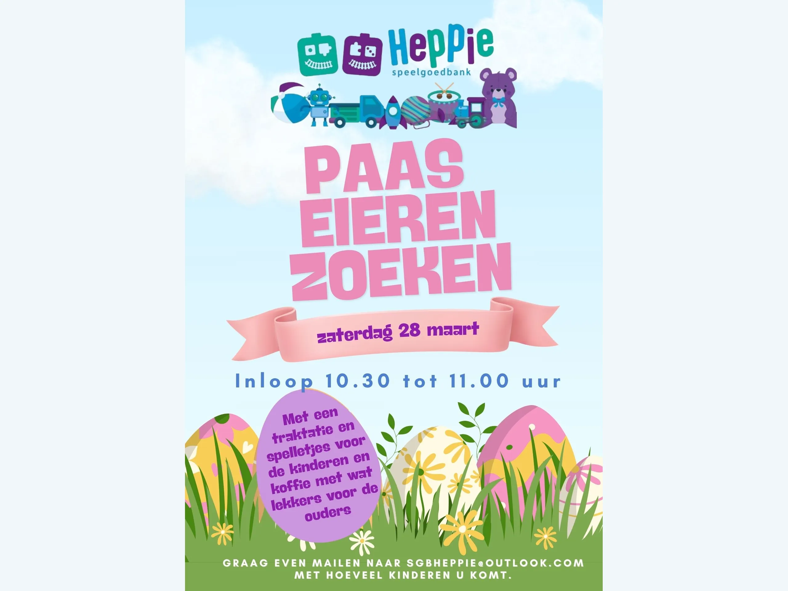 Afbeelding voor activiteit: Paaseieren zoeken bij Heppie