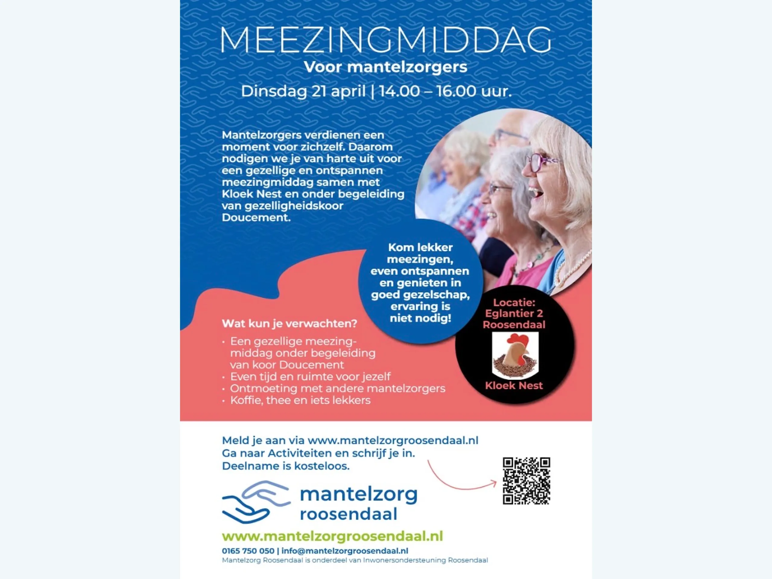 Afbeelding voor activiteit: Meezingmiddag voor mantelzorgers