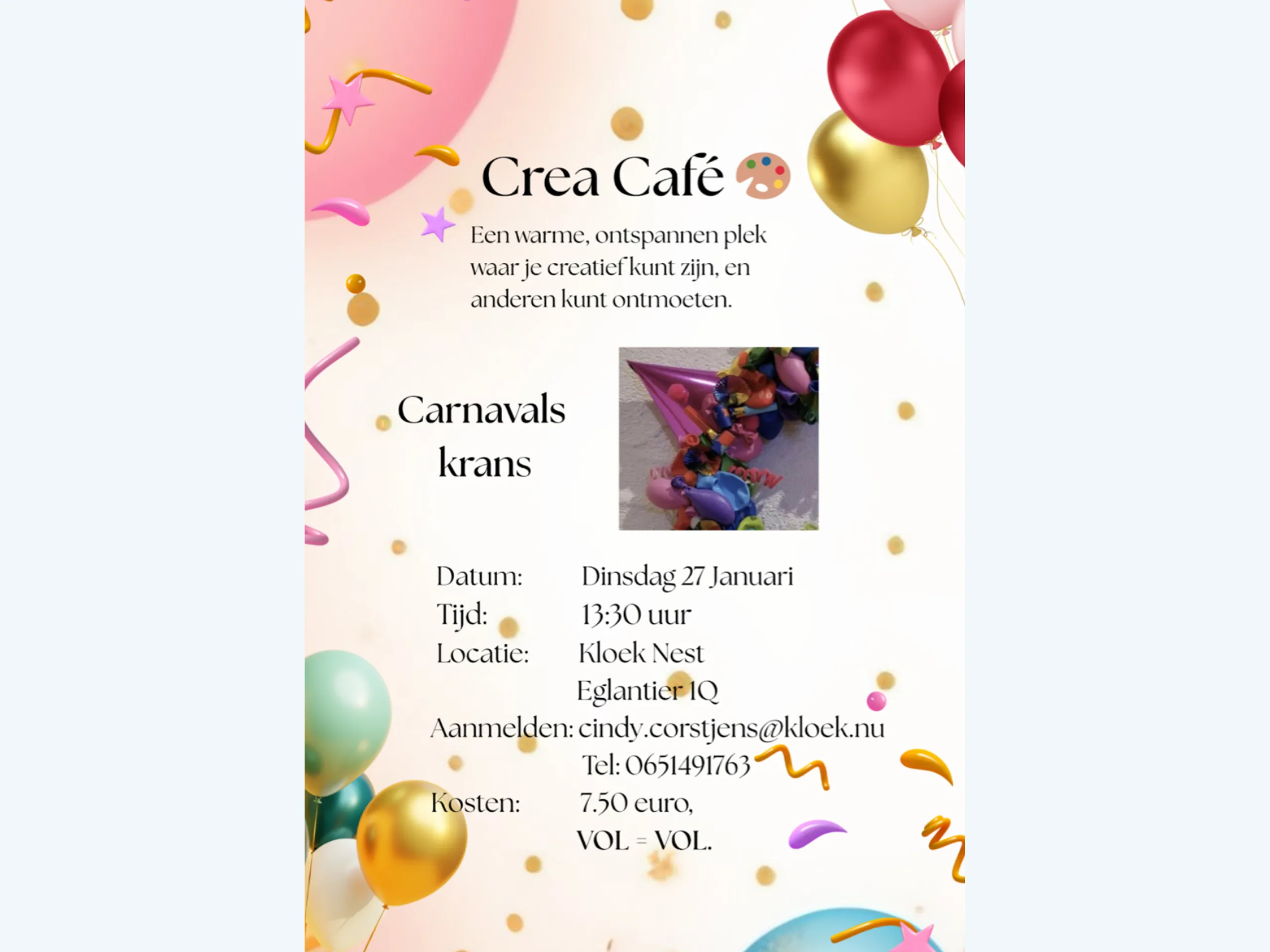 Afbeelding voor activiteit: Carnavals krans