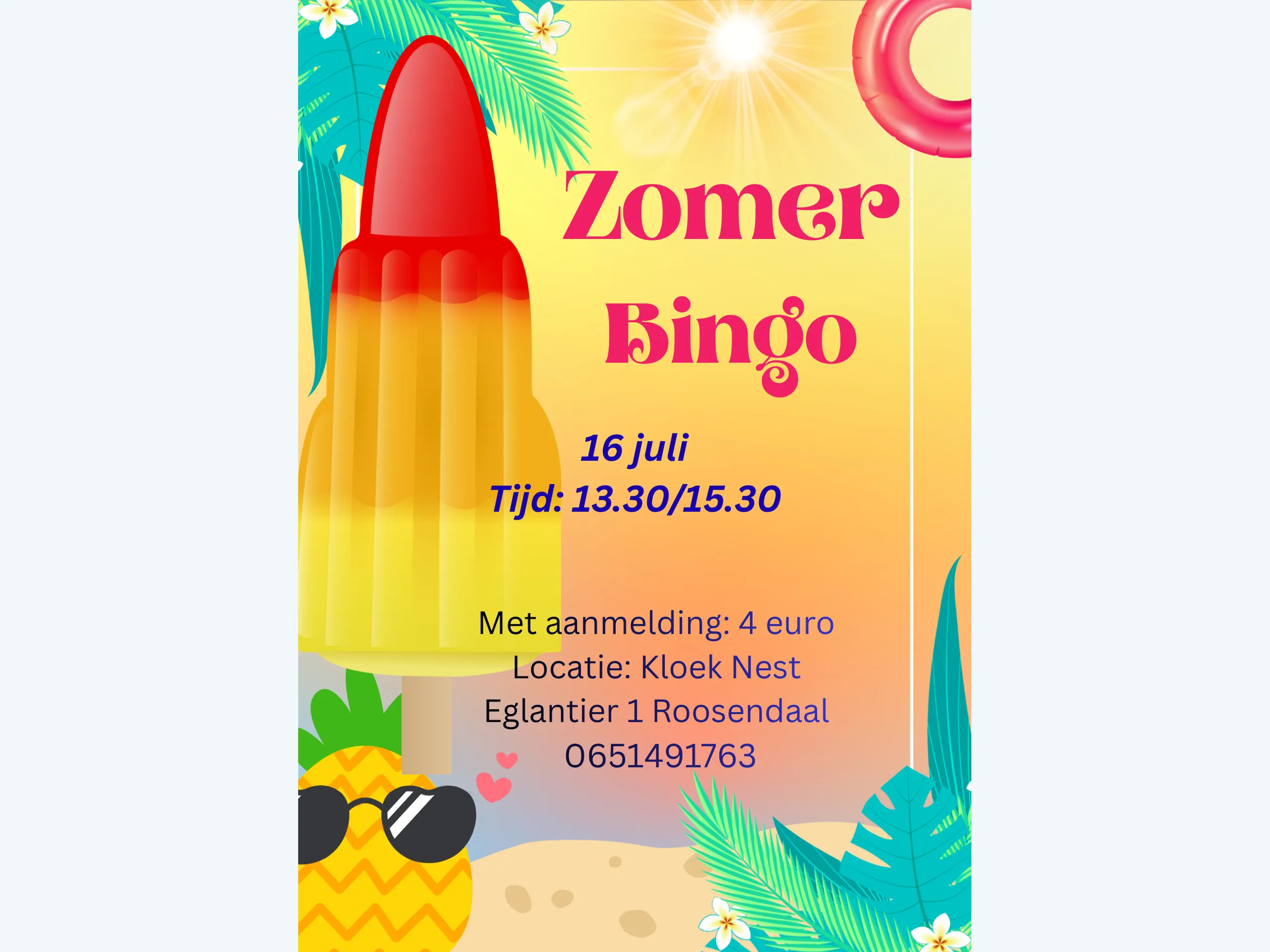 Afbeelding voor activiteit: Zomerbingo 