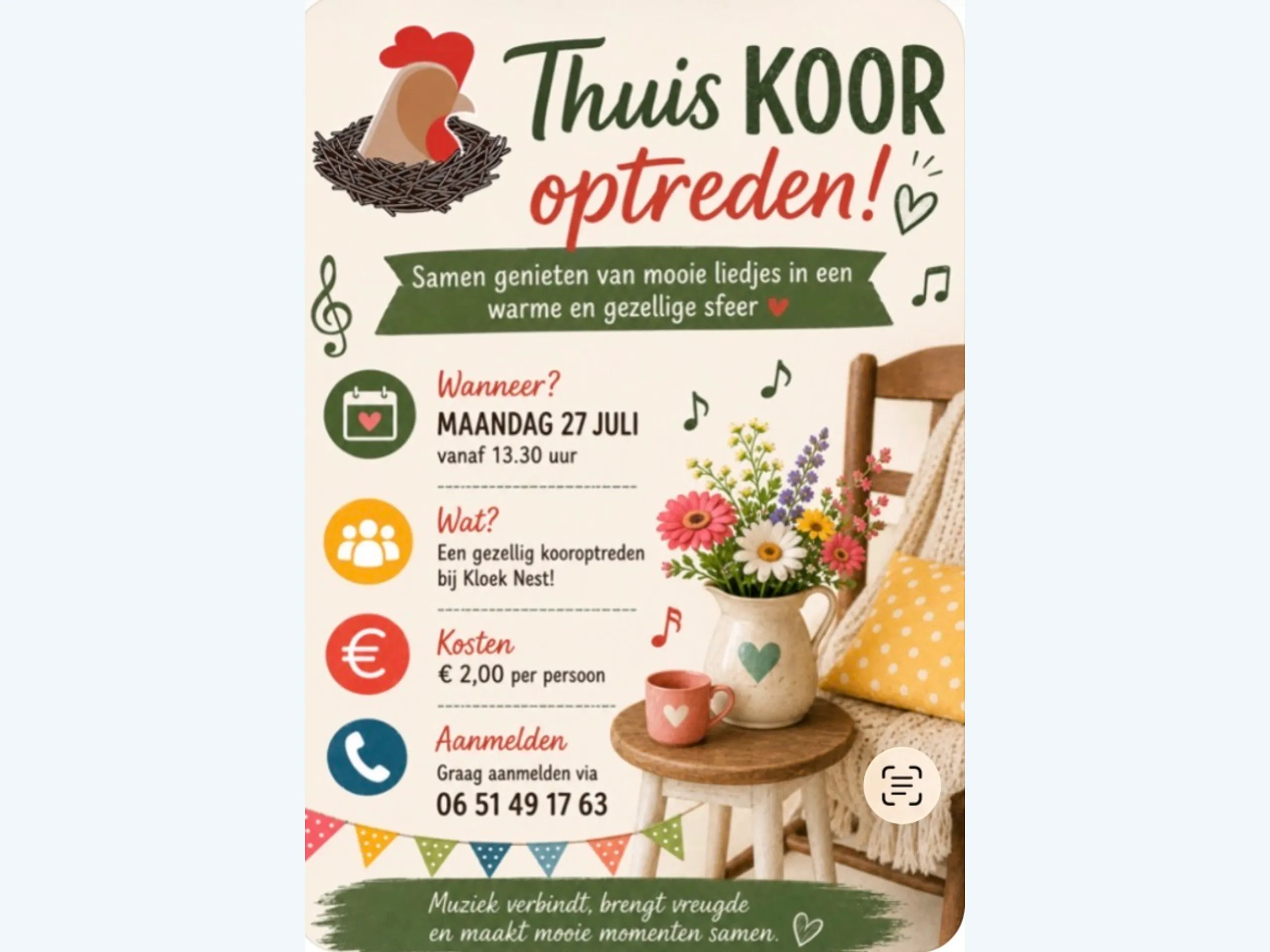 Afbeelding voor activiteit: Thuis koor