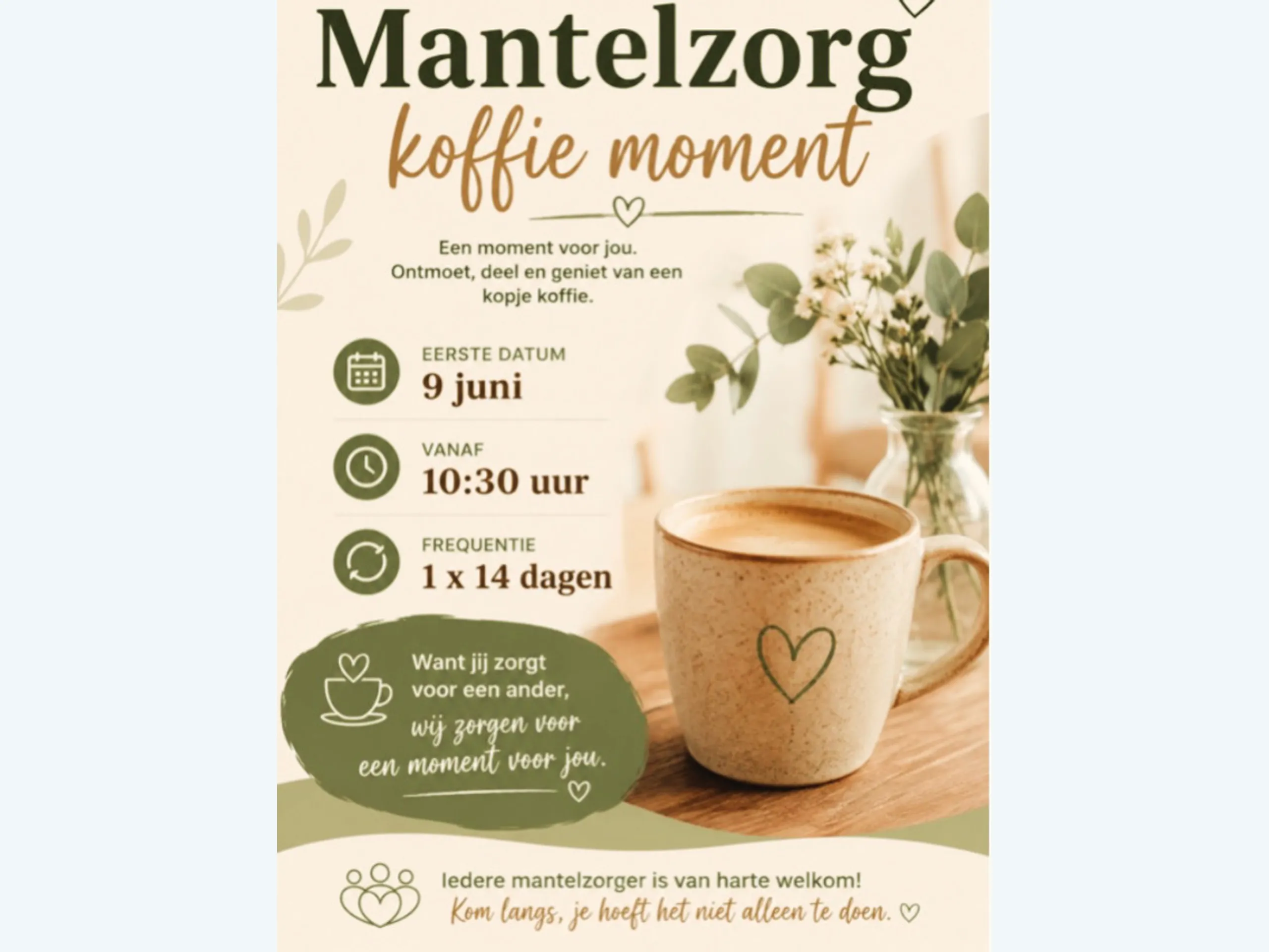 Afbeelding voor activiteit: Mantelzorg Koffiemoment